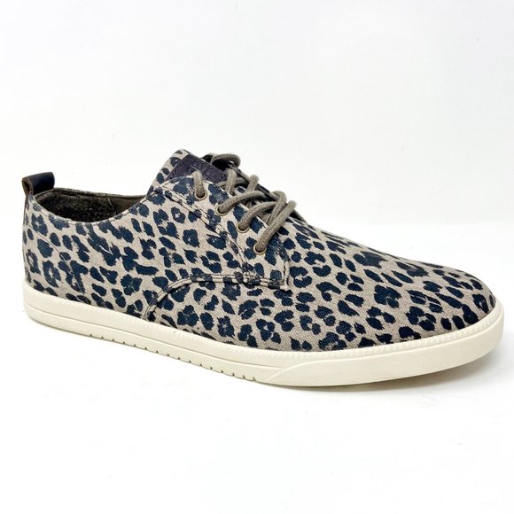 Clae Ellington Textile Umber Leopard Print Canvas Mens Premium Sneakers - Picture 2 of 5